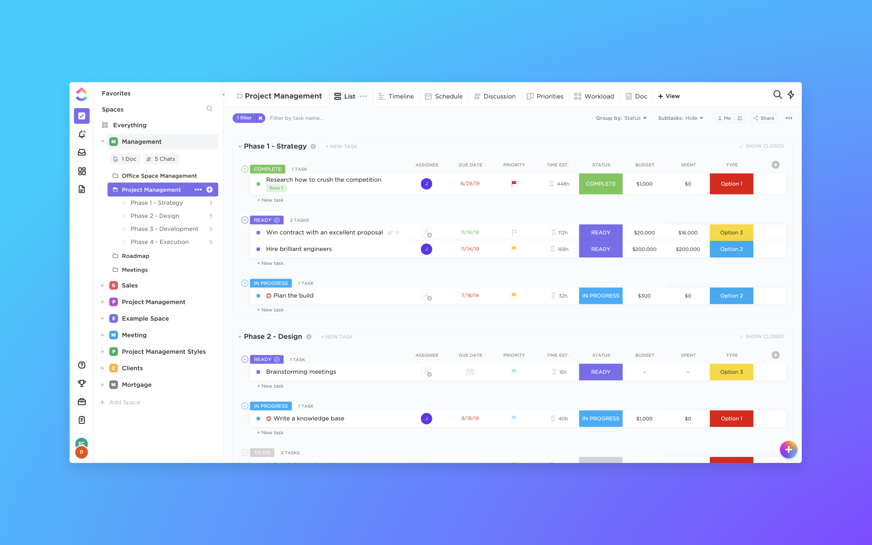 A ClickUp Consultant can help you set up this list view using custom fields.